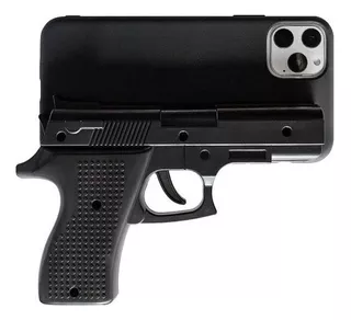 Capa De Telefone Engraçada Com Pistola 3d Para iPhone 11 1