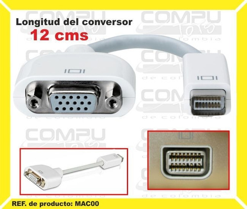 Mini Dvi A Vga Para Mac Anterior Ref: Mac00 Computoys Sas