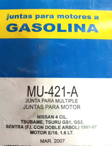 Tf Victor Mu421-a Junta Multiple Tsuru Gs1-2 Doble Arbol