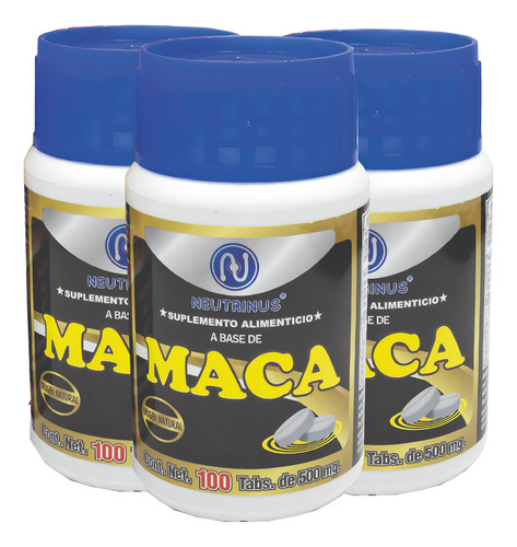 Kit 3 Suplemento Alimenticio Maca Sabor Sin Sabor