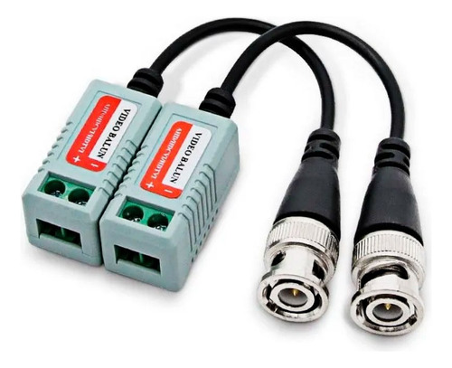 Par Cabo Video Transmissor Conector P/ Camera Hd Cvi Tvi Ahd