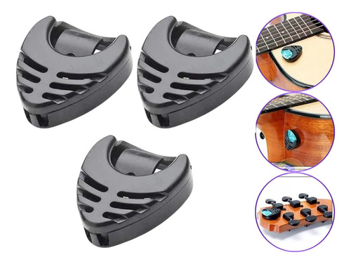 Suporte Para Palhetas Violão Guitarra Porta Palheta 3 Unid.