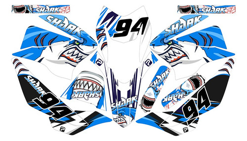 Stickers Para Ft150 Grafito Shark Azul Original