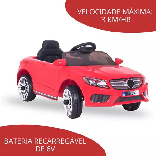 Carrinho Controle Remoto com Bateria Recarregável Vermelho, Importway