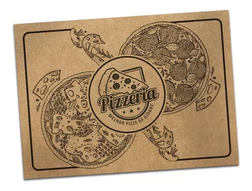 100 Un Jogo Americano Pizzaria Papel Kraft Ou Branco Padrão Pizza Shop