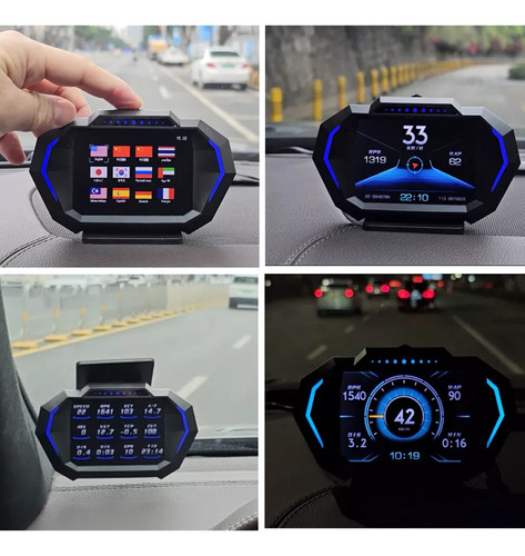 Velocímetro Hud P24 De Double System Obd&gps Smart Gauge