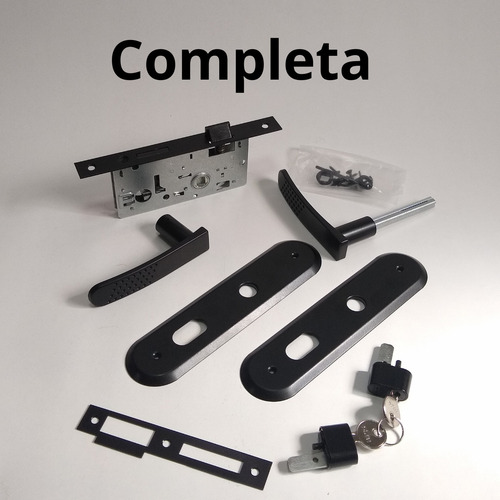 Fechadura Externa Porta Sala Entrada Preto Fosco Stam 40 Mm