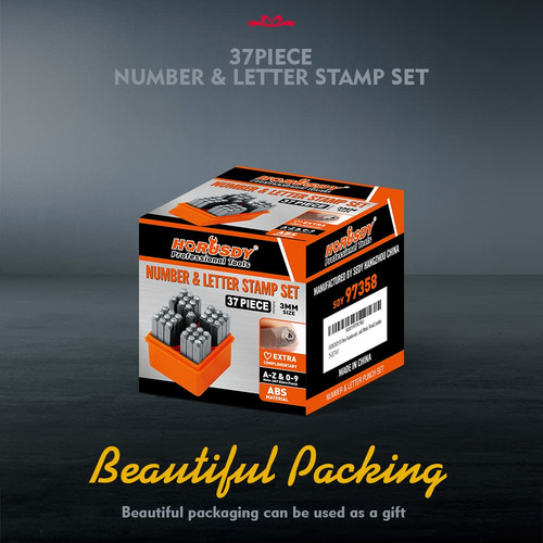 Stamp Set Horusdy 37-piece Number And Letter 3mm Metal