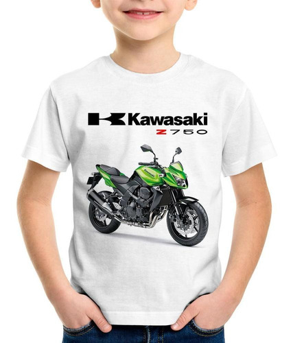 Camiseta Infantil Moto Kawasaki Z 750 Verde
