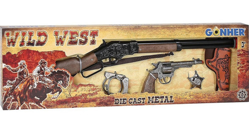 Set De Viejo Oeste Escopeta Revolver Esposas Placa Sheriffs