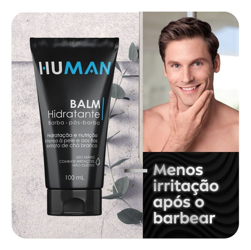 Kit 2 Creme Balm Pós Barba Hidratante Facial Human 100ml