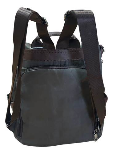 Bolsa Mochila Feminina Antifurto Com Alça Transversal Pompom Marrom-claro Liso