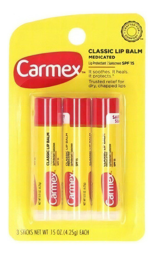 Pack De 3 Bálsamos Labiales Carmex Classic Lip Balm