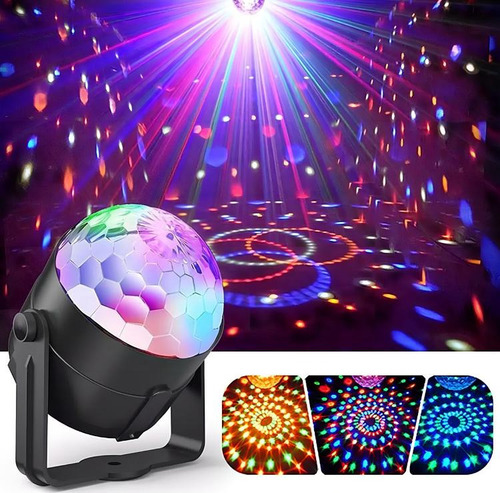 Mini Bola De Disco Giratoria Audiritmica Led Party Light Rgb Rgb