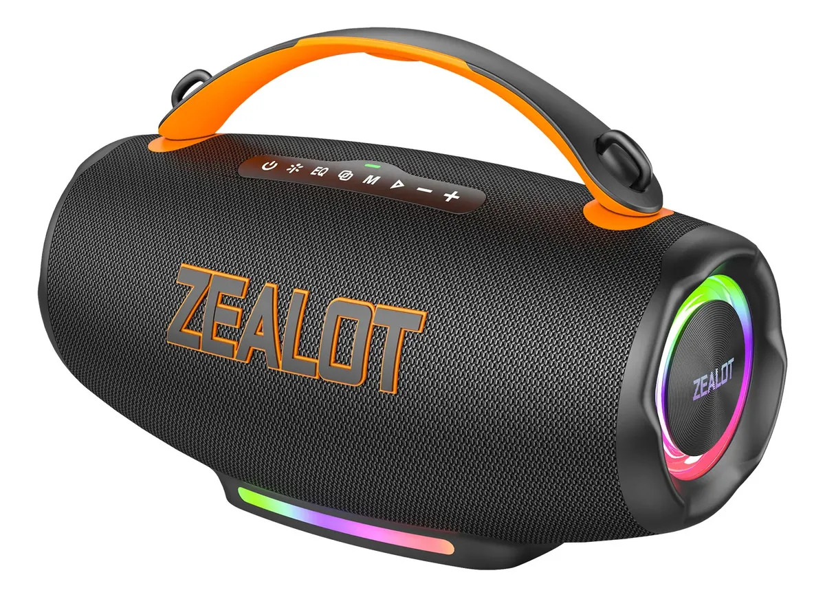 Bocina Bluetooth Portátil Inalámbrica Zealot S167 100W Con Luces RGB Impermeable Subwoofer TWS Sonido Estereo USB