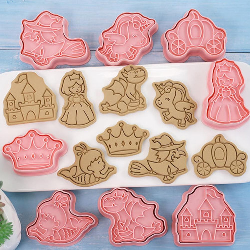 Cortadores De Galletas 3d, 8 Unidades, Dibujos Animados De D