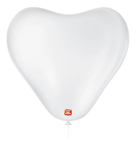 Balão De Festa Coração - Branco - 6 15cm - 50 Unidades