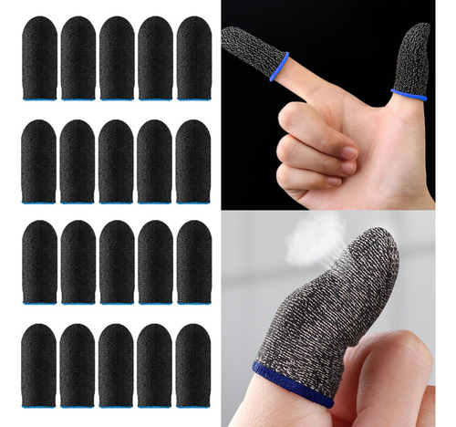 20 Piezas Gaming Finger Sleeves Gamer Thumb Protector Azul