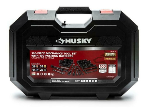 Husky 1/4 , 3/8.  1/2. Sae Drive 100-position Universal