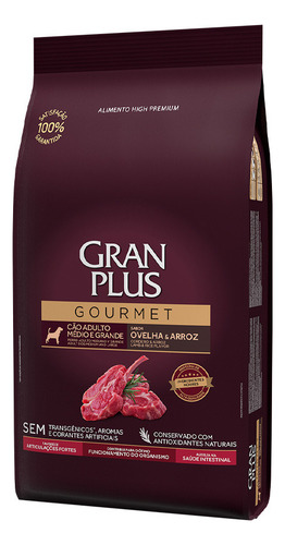 Ração Gran Plus Gourmet Cães Adulto Médio Ovelha 15kg