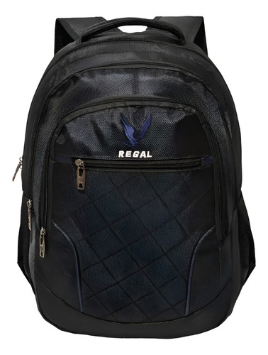 Mochila Escolar Juvenil Faculdade Resistente Regal T-504 Cor Azul Desenho Do Tecido Liso