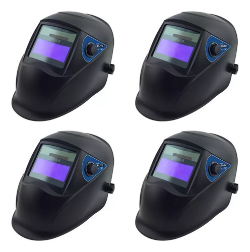 Careta Electrónica Para Soldar Vision Color Real Elite 4 Pz Color Negro 501