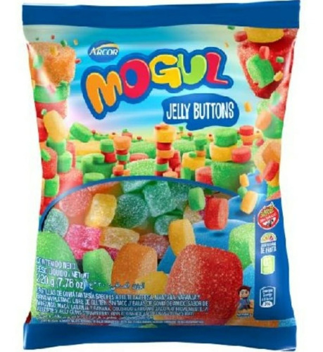 Mogul Jelly Buttons Arcor frutales gomitas sin tacc 220gr