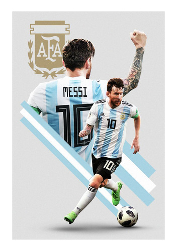 Póster Papel Fotográfico Messi Argentina Campeon Sala 80x120