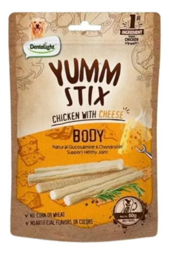 Dentalight Snack Yumm Stix Mind Pollo Con Queso 50g Pa Perro