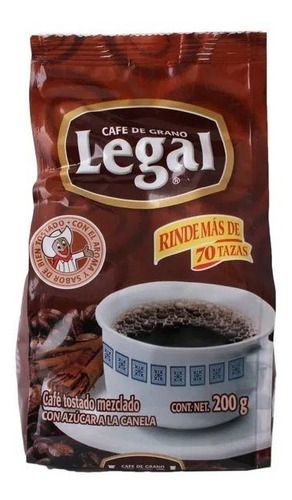 Cafe Legal Tostado Y Molido A La Canela 200 G