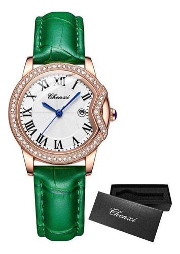 Reloj Chenxi 328l Con Calendario De Cuarzo Con Diamantes