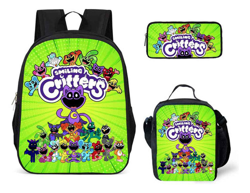 A Set De Mochilas Escolares Smiling Critters, De Tres Piezas,