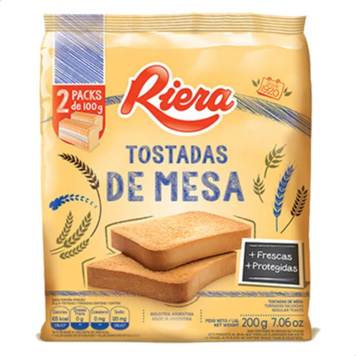 Imagen 2 de 10 de Tostadas De Mesa Riera Saladas Galletitas - Mejor Precio