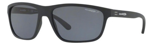 Gafas de sol Arnette 0an4202 447/8162 para hombre, color negro, marco negro mate, color varilla, color negro, lente negra, color gris, diseño liso