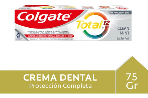 Pasta Colgate Total12 Clean Mint 75ml  (2 Unidades)-super