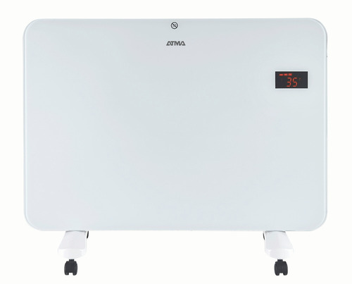 Panel Calefactor Atma Atvc1522p De Vidrio Bajo Consumo Display Digital Blanco 220v 1500w