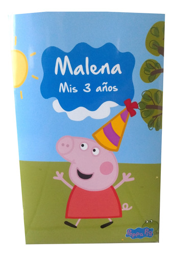 Souvenir Peppa Pig 15 Bolsitas Cumple Y 15 Libritos Colorear