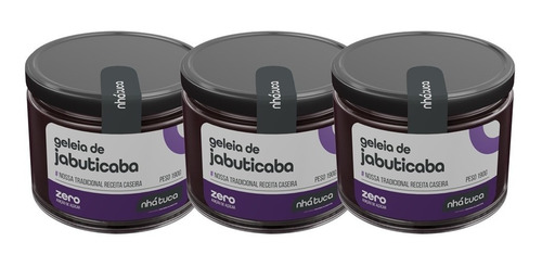 Imagem 1 de 3 de Kit 03 Geleias De Jabuticaba Zero Nhá Tuca - 190 G