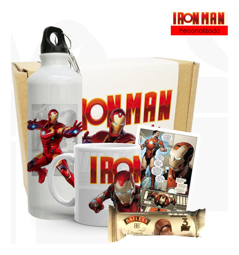 Mug Iron Man / Paquete Iron Man / Taza Marvel