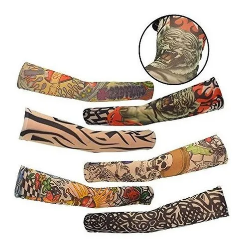 Gospire 6 Unids Nylon Falso Tatuaje Temporal Mangas Body Art