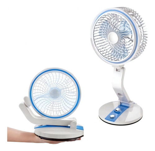 Ventilador De Mesa+luminária Pequeno Mini Retratil Portatil