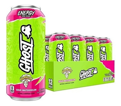 Bebida Energetica Ghost Energy 0 Azucar 12 Pack Watermelon