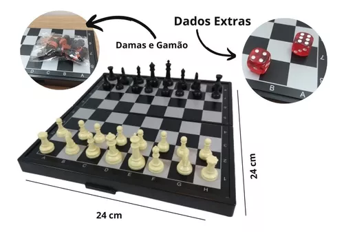 Jogo de xadrez e dama portátil