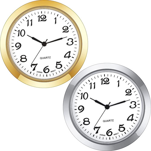 ~? 2 Pack 1-7/16 Pulgadas Reloj Redondo Insertar Reloj De Or