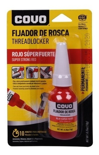 Fijador Trabarosca Pegamento Covo Rojo Fuerte 8 Gr