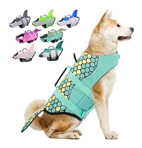 Chaleco Salvavidas Para Perro Talla Xl Sirena Verde