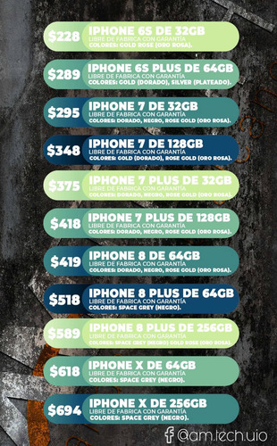 iPhone SE 6s 7 8 Plus X Max 256gb 128gb 64gb - N U E V O S