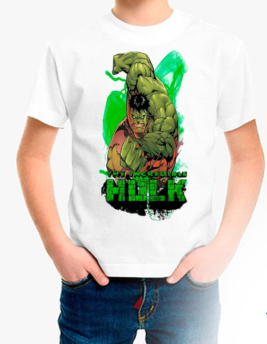 Polera Estampada 100%algodón Niño Hulk Avengers Exclusivida1