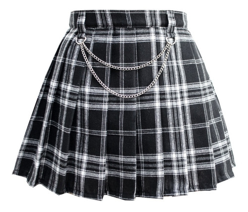 Imagen 1 de 5 de Falda Escocesa Tableada Con Cadenas Punk Grunge Kawaii Goth