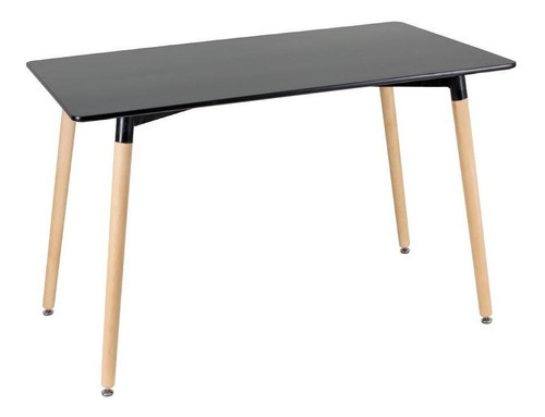 Kit Mesa Jantar Eames Retangular 4 Cadeiras Eiffel Wood Av Cor da tampa Mesa preto com cadeiras verde escuro